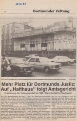 Zeitungsausschnitt zum Neubau der Abteilung 8